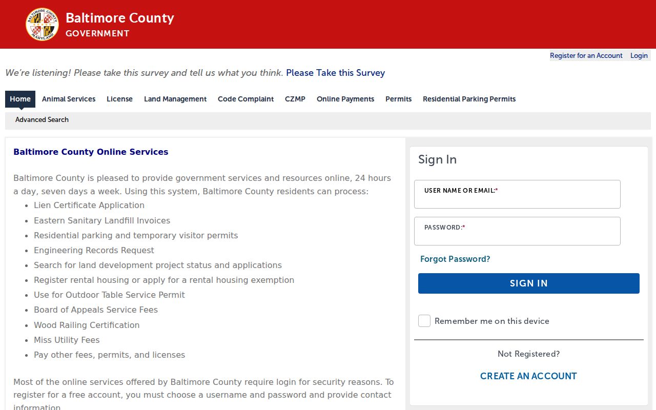 Owings Mills public records permit and complaint search